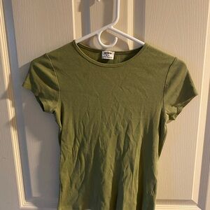 Cotton On Olive Ribbed Short Sleeve Tee